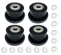 TYHI Replacement Strength Trainer Replacement Fitness Equipment Heavy Plastic Roller Total Gym-4 Piece Set Black Roller, Suitable for Total Gym1000/1100/1400-1900 Achiever Force Gold Platinum XLI and