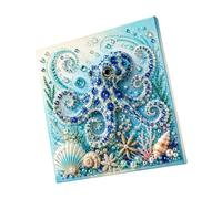 TYHIJUK Ocean Theme Pearl Art DIY Kit,Pearl Diamond Art Kits Adults,Blue Ringed Octopus 3D Diamond Art,DIY Pearls Mosaic Craft Set for Beginner, Coastal Home Decor