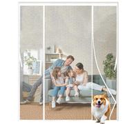 TYHJSH Magnetic Fly Screen Door, Double Door Screen Curtain for Sliding Door, Heavy Duty Bug Mesh Curtain,Anti Mosquito Mesh Fly Curtain,Suitable for Patio Doors Balcony Bedroom