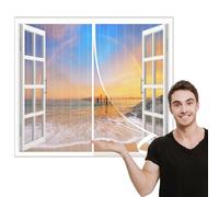 TYHJSH Magnetic Window Fly Screens for Windows Nets to Keep Bugs Out, Mosquito Net Window Mesh Insect Screen for Windows,Easy Installation Prevents Insects/Flies/Mosquitoes from Entering The Room