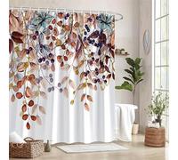 TYHKXAI Autumn Leaves and Berries Shower Curtain Waterproof Polyester Fabric Bathroom Curtains Washable Bath Curtain with Hooks(120x190cm/WxH)