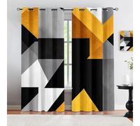 TYHKXAI Black and White Irregular Triangle Pictures Blackout Curtains 2 Panels, Abstract Geometry Window Curtain for Living Room WxH/2x100x215cm Curtains for Bedroom 2 Panels Set