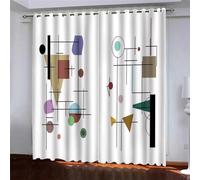 TYHKXAI Blackout Curtains 2 Panels Colourful Geometric Prints Drapes Shading Bedroom Winodw Curtains Set for Living Room Bathroom WxH/2x200x265cm