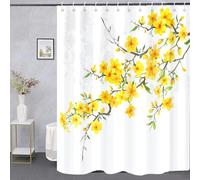 TYHKXAI Boho Mid Century Shower Curtain, Minimalist Abstract Arch Simple Sun Modern Shower Curtains for Bathroom Decor Bathtub(120x160cm/WxH/Yellow Floral)