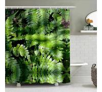 TYHKXAI Green Leaf Shower Curtain Waterproof Bathroom Decor Customizable Size 3D Printing for Bathtub Plant Pattern Home Decoration(230x200cm/WxH)