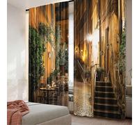 TYHKXAI Italian Blackout Curtains Old Courtyard Rome Italy Cafe Chairs City Historic Houses In Street for Bedroom Living Room Dining WxH/2x130x280cm