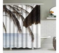 TYHKXAI Luxury Bath Shower Curtain Waterproof Home Decor Beach Style Printed Bathroom Liner Curtains for Tub Palm Tree Leaf Design(70x192cm/WxH)