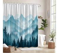 TYHKXAI Mountain Scene Shower Curtain Waterproof Polyester Fabric Bathroom Curtains Washable Bath Curtain with Hooks Bath Decor(120x190cm/WxH)