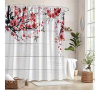 TYHKXAI Sakura Bird Shower Curtain Waterproof Polyester Fabric Bathroom Curtains Washable Bath Curtain with Hooks Bathtub Decor(120x190cm/WxH)