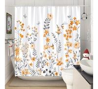 TYHKXAI Vibrant Floral and Butterfly Shower Curtain Waterproof Polyester Fabric Bathroom Curtains Washable Bath Curtain with Hooks(120x190cm/WxH)