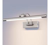 TYhogar Bathroom Wall Light 40CM LED Bathroom Over Mirror Light with Switch,180° Adjustable Picture Lights IP44 Wall Lamp 8W Aluminum for Hotel Shaver Make Up Wall Scones(Matte Nickel)