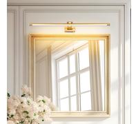 TYhogar LED Mirror Light for bathrooms 90cm LED Picture Light with swivelling lamp Head and Pull Switch wall Light Arc Arm IP44 Mirror Lighting lamp