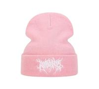 TYHOTULY Gothic Beanies Hat for Women Men Y2k Emo Grunge Harajuku Punk Accessories Winter Warm Knitted Skull Cap Streetwear, Pink, One Size