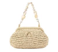 TYHOTULY Handwoven Straw Clutch Bag for Women Summer Vacation Evening Handbag Boho Resort Raffia Crochet Clutch Purse, Beige, 12.2 x 8.3 x 0.5 inches