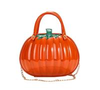 TYHOTULY Womens Halloween Pumpkin Crossbody Bags Cute Funny Candy Purse Novelty 3D PU Leather Shoulder Bag with Chain, Orange, Contemporary