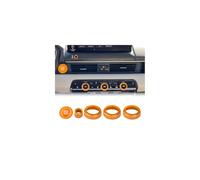 Tyifxom for 2026 Honda Pilot/Passport - Knurled Aluminum Volume, AC Climate Control & Push-Button Start Rings, 6-Piece Set (Orange)