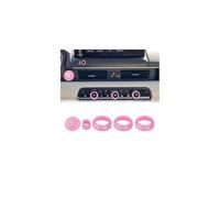 Tyifxom for 2026 Honda Pilot/Passport - Knurled Aluminum Volume, AC Climate Control & Push-Button Start Rings, 6-Piece Set (Pink)