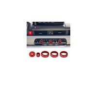 Tyifxom for 2026 Honda Pilot/Passport - Knurled Aluminum Volume, AC Climate Control & Push-Button Start Rings, 6-Piece Set (red)
