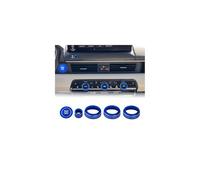 Tyifxom for 2026 Honda Pilot/Passport - Knurled Aluminum Volume, AC Climate Control & Push-Button Start Rings, 6-Piece Set (Blue)
