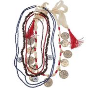 TYIM7 Rice Bead Multi-Layer Woven Tassel Pendant Bohemian Style Women'S Necklace .AT7