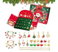 Tyinerc Advent Calendar Countdown, Charm Pendant Bracelets Earrings, 24-Day Christmas Necklace Set, for Halloween, Seasonal Holidays, Thanksgiving, Valentine's Day, Teenagers, Adults, Children