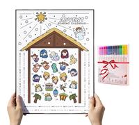 Tyinerc Advent Calendars For Christmas - Educational Christmas Advent, Jesus Calendars For Reading And Coloring | For Family Party Living Room Bedroom Wall Door