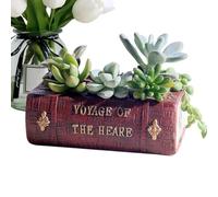 Tyinerc Book Shape Flower Vase, Decorative Book Planter, Book a Planter, Creative Bookshelves, Landscape Resin Flower Pot