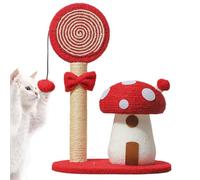 Tyinerc Cat Scratching Post Sisal with Mushroom Tray, Furniture Protection Cat Tree Scratching Post for Home, Dorm, Office, Bedroom, Living Room