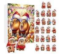 Tyinerc Christmas Countdown Calendar | 2D Flat Acrylic Cute And Fun | Capybara Christmas Tree 24 Days | For Mirrors Trees Amateur Friends Enthusiastic Family Holiday Season Home