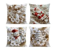 Tyinerc Christmas Cushion Covers - Cute and Modern Decoration - Christmas Cushion Covers 45 x 45 cm, for Home, Room, Bedroom, Living Room, Sofa, Bed, Terrace and
