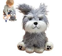 Tyinerc Cuddly Toy Dog for Children, Soft Plush Toy Figure Schnauzer, Sleeping Companion, Cute Plush Toy for Adults, Teenagers, Girls