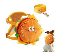 Tyinerc Dog Harness with Pockets - Adjustable Chest Strap for Cats, Dog Vest Harness in Hamburger Design, for Cats and Puppies, Safety Training, Travel, Hiking, Walking, Camping