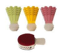 Tyinerc Dog Treat Dispenser Toy with Bell, Interactive Shuttlecock Shape Teething Ring, Dog Chew Toy for Play Training and Against Boredom with Treats for Home On the Go Pool Park