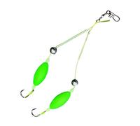 Tyinerc Fishing Hook Double Hook Reverse Basic Assembly Dynamic Automatic Rig in Several Sizes for Saltwater Bass Trout Catfish