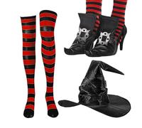 Tyinerc Halloween Witch Costume - Fancy Dress Set for Masquerade Balls - Halloween Fancy Dress Set for Theme Parties, Birthdays, Scary House and Theatre Performances