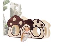 Tyinerc Hamster Housing, Nail-Proof Wooden Hut in the Shape of a Mushroom, Hamster Cave, Suitable for Rabbits, Chinchillas, Gerbils, Ferrets and Hedgehogs