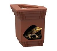 Tyinerc Reptile Water Bowl, 2-in-1 Reptile Cave with Feeding Bowl, ative Aquarium Accessories, Sun Place for Crabs, Leopard Frog