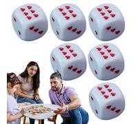Tyinerc Six Sided Dice Acrylic Dice for Table Games with Heart-Shaped Dots, 6 Pieces Rounded Corners for Travel Lessons Activities Holiday Events Evening