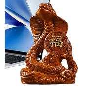 Tyinerc Snake Statue Wooden Snake Table Decor - Carved Snake Statue, Year of the Snake Decoration | Animal Figurines, Rustic Desk Decorations for Living Room Bedroom
