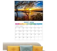 Tyinerc Wall Calendar 2025 - Wall Yearly Hanging - Landscape Format Monthly Calendar with Strong Paper January 2025 to December | For Office School Home Fridge Lessons Teacher Women
