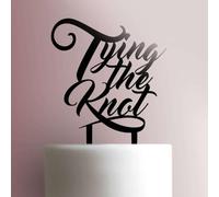 Tying The Knot - Acrylic Cake Topper 6 Inch Width/Red