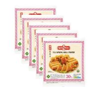 TYJ Spring Roll Pastry 30 Sheets 10" 550G Frozen Spring Home Roll Wrapper Easy Cook and Wrap Pack of 5