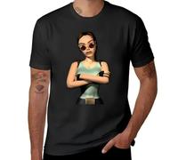 TYJFA man-clothes-Aesthetic-clothing-t-shirt-Tomb-4-Lara-Croft-T-Shirt Black
