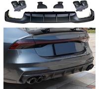 TYJH Car Rear Bumper Diffuser for Audi A7 Sline 4 Door 2019 2020 ABS Rear Lip Diffuser Lower Rear Spoilers Deflector Splitter Tail Wing,Black