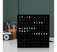 TYJYGS 7.75" Electronic Accent Wall & Desk Clock,LED Light-Up Electronic Word Clock， USB Power Cord, Contemporary Home & Office Decor, Easy Setup, Housewarming Gift