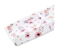 Tyke Bliss Pink Changing Pad Cover for Girls - Stretchy Floral Changing Pad Covers Made with 100% Combed Cotton Jersey Knit, Super Soft, Diaper Changing Pad Cover for Baby Change Table Pads