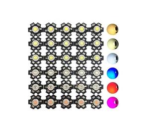 TYKGSQIP 30pcs Led Emitters 1w/3w/5w with Aluminum PCB - DIY Lighting Bulbs for Flashlights, Spotlights & Ceiling Lights(5W/Pink)