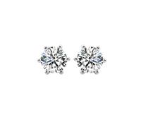 TYKHGFS 9K/14K/18K White Gold Earrings for Women, 0.5ct Moissanite Simple Gemstone Stud Earrings Jewellery
