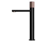 TYKHGFS Brushed Rose Gold High-End Basin Faucet, Solid Brass Round-Handle Hot & Cold Mixer Tap for Hotel Bathrooms(F)
