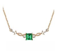 TYKHGFS Delicate Necklaces for Women, Fish with 1ct Square Lab Created Emerald 18K Gold/925 Sterling Silver Pendant Necklaces for Girls, Gift for Mother's Day/Valentine's Day